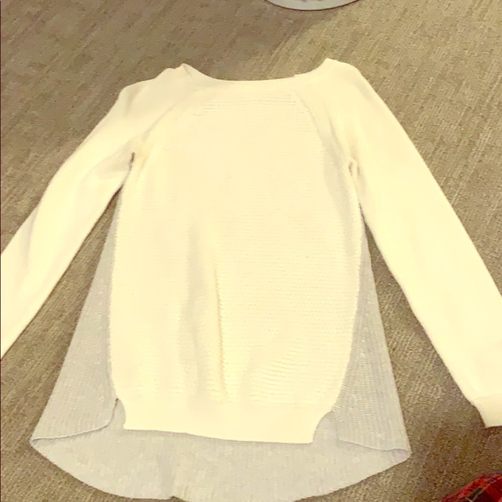 White and grey sweater